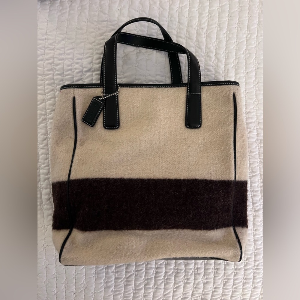 Coach Wool Stripe Small Tote